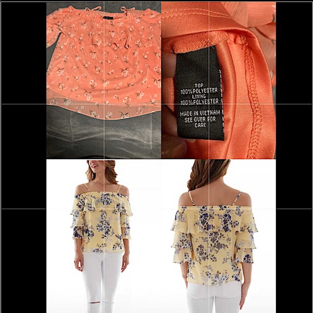Brand new Bcx Juniors' Floral-Print Tiered Ruffle Blouse